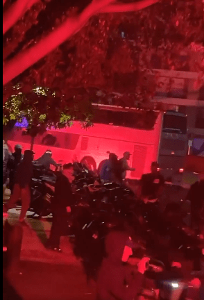 More soccer violence. Lyon team bus attacked