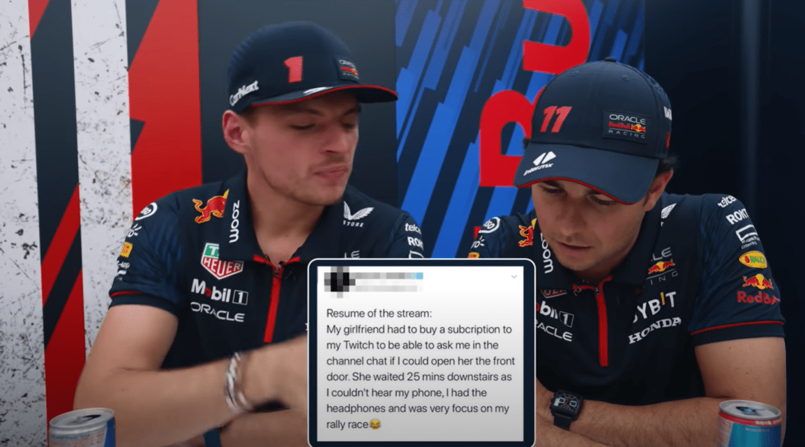 Verstappen and Perez read tweets